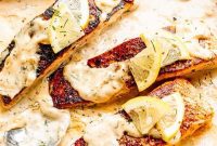 Golden-Crusted Salmon with Velvety Dill Sauce
