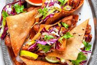 Golden Wonton Chicken Tacos