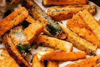 Golden Air Fried Parmesan Zucchini Fries