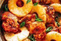 Sticky Pineapple BBQ Chicken Thighs
