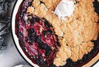 Sweet and Tangy Blueberry Rhubarb Cobbler