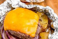 Cheeseburger Foil Dinner with Roasted Vegetables