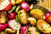 Crisp Roasted Brussels Sprouts and Radishes