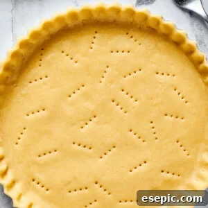 A beautifully made homemade pie crust, ready for your favorite filling.