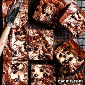 Baked cream cheese brownies.