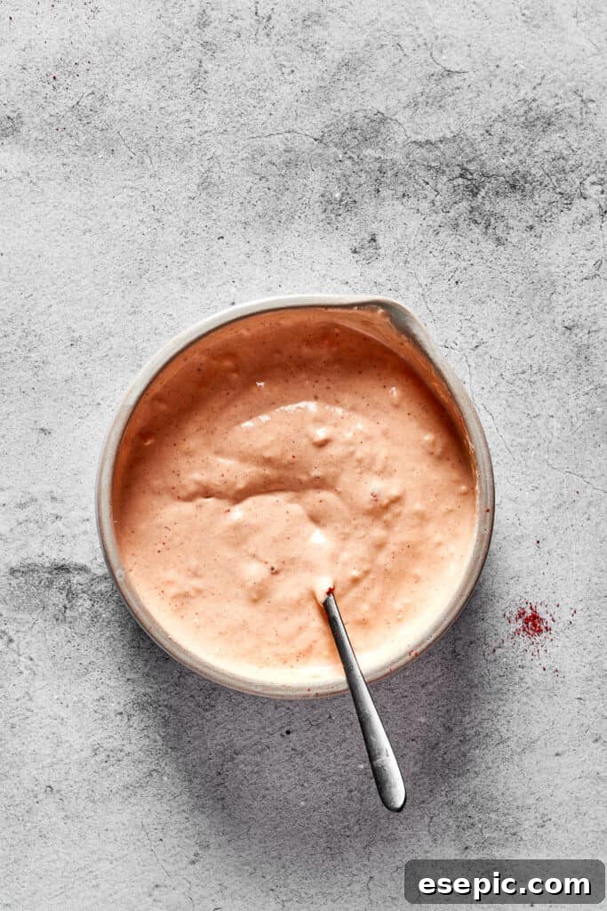 Russian salad dressing in a mixing bowl.