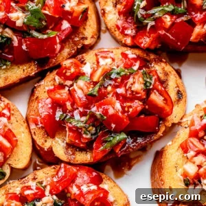 close up shot of bruschetta