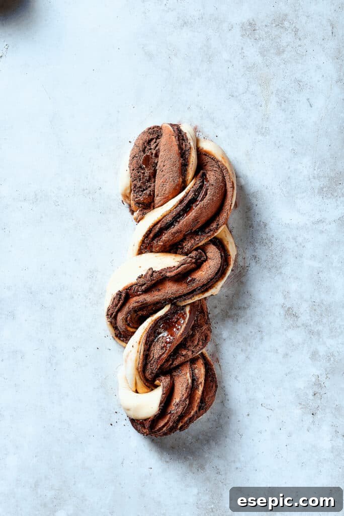 Sweet, puffy Chocolate Babka is an old-fashioned yeast bread swirled with layers of chocolate. Perfect for a special breakfast or dessert. Layered, chocolate filled pieces of dough wrapped around each other.