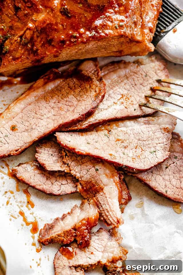 Fall-Apart Slow Cooker BBQ Brisket 3 slicing barbecue beef brisket