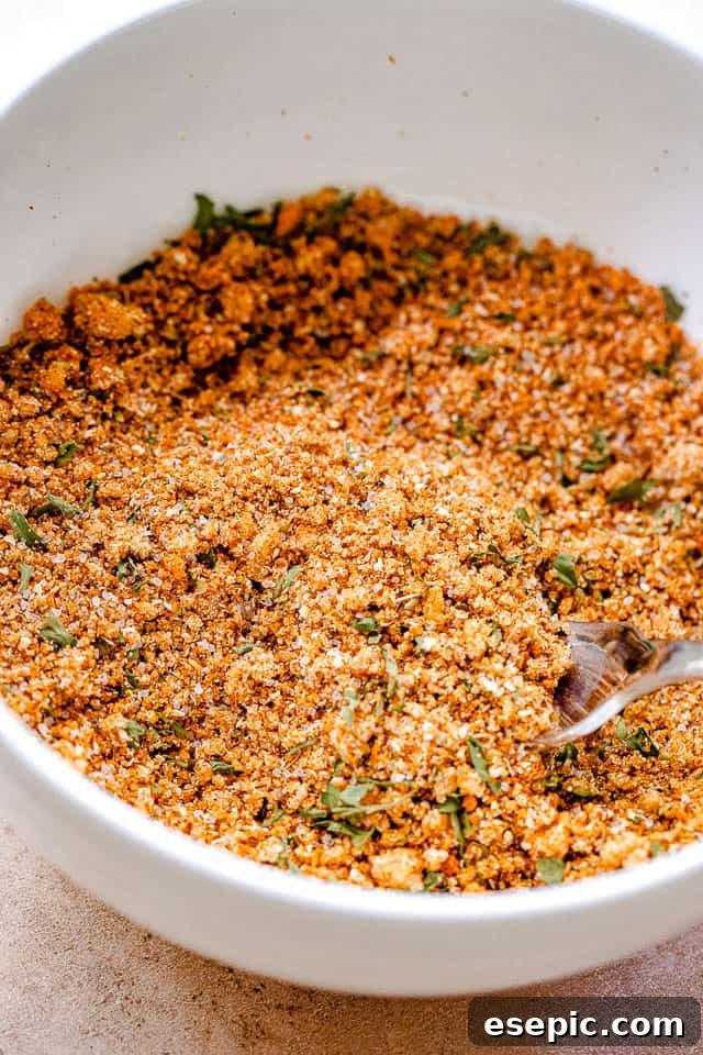 Fall-Apart Slow Cooker BBQ Brisket 4 beef seasoning mixture in a white bowl