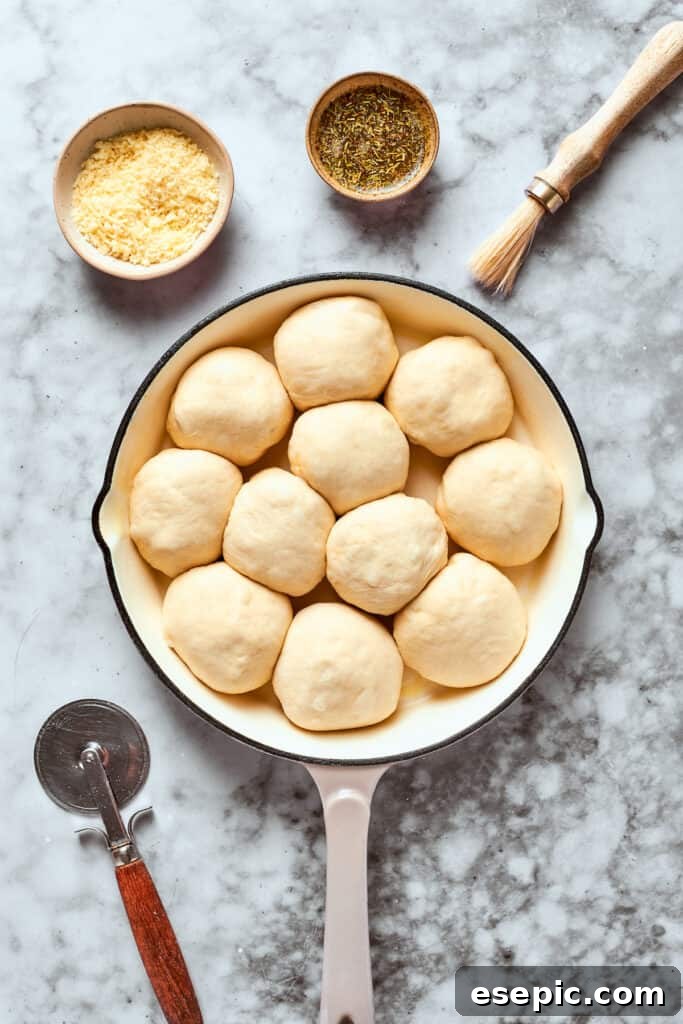 The 12 pizza bites are placed in a skillet.