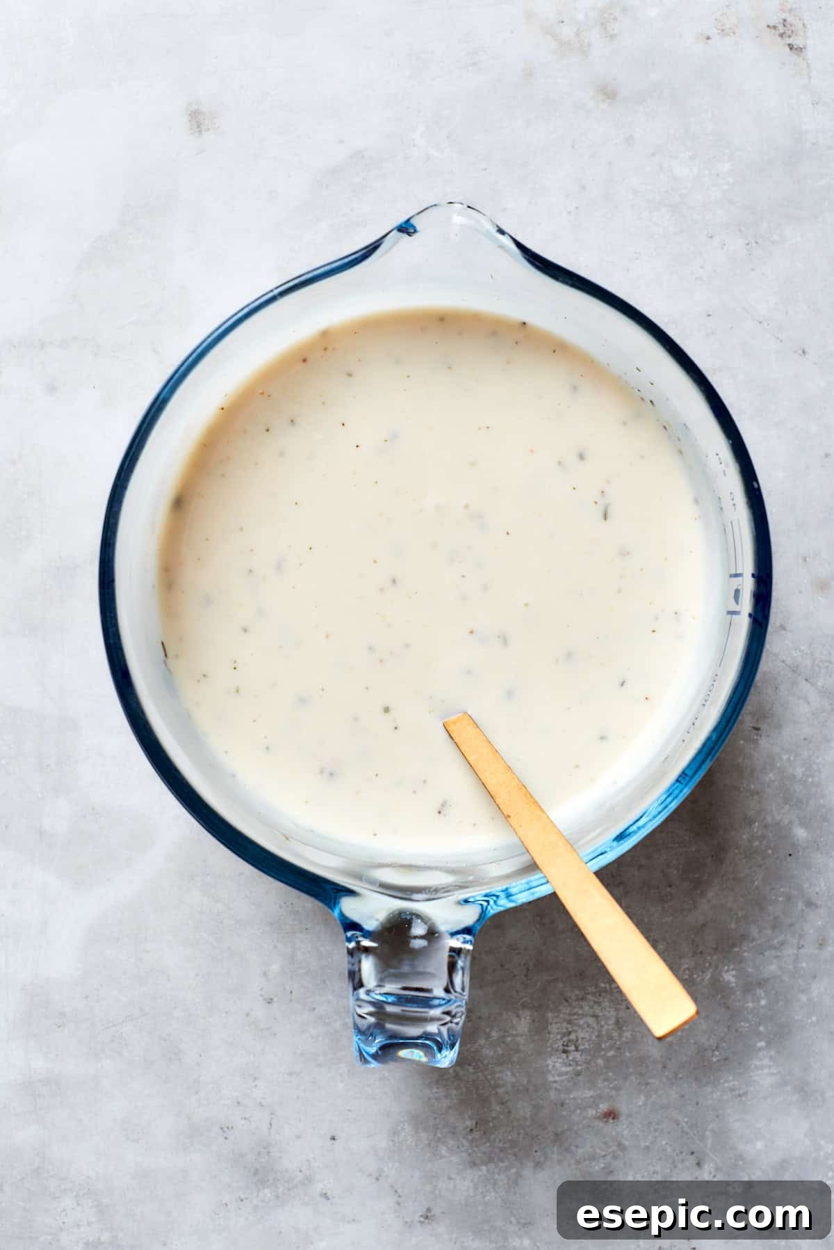 The creamy soup mix is combined.