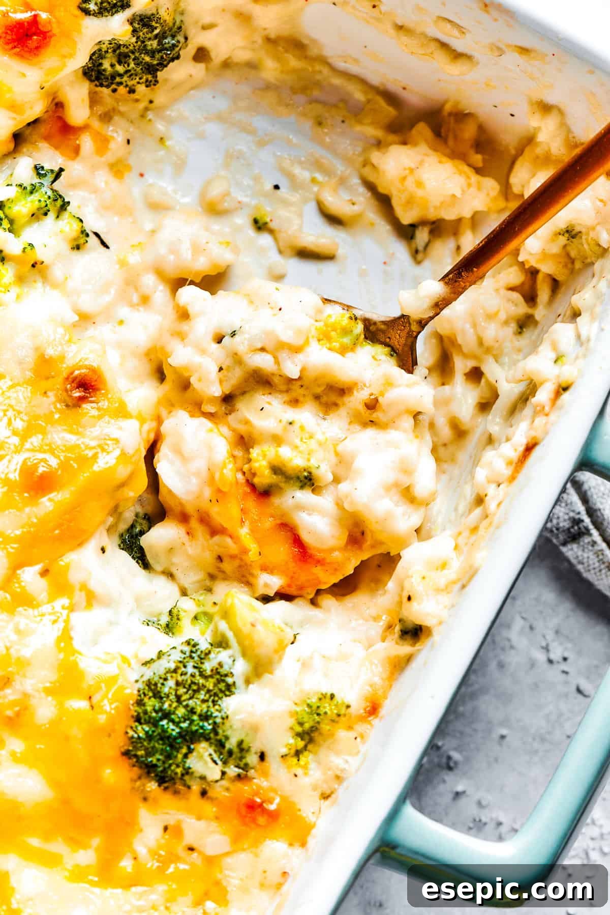 Cheesy Broccoli Rice Bake - Esepic
