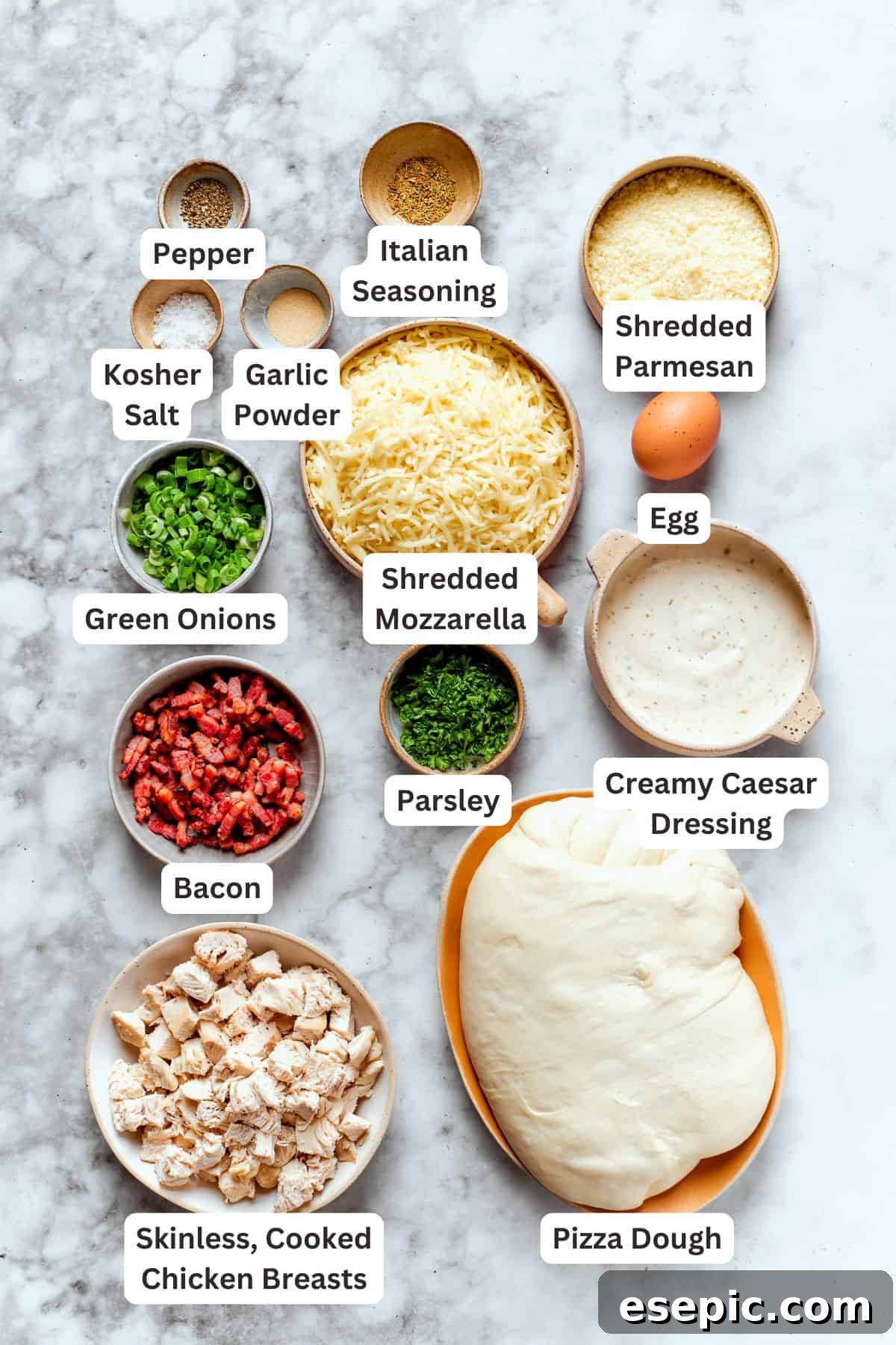 Costco chicken bake labeled ingredients.
