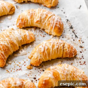 side shot of just baked pumpkin cheesecake crescent rolls