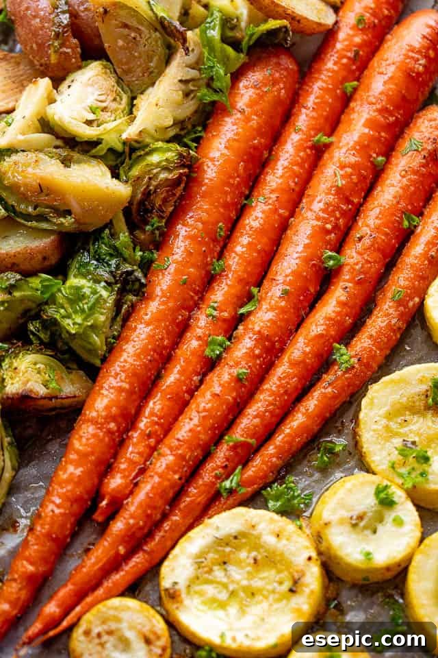 overhead shot of roasted whole carrots