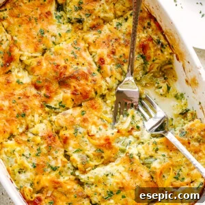 Golden Zucchini Squash Gratin 7 overhead picture of squash and zucchini casserole in baking dish