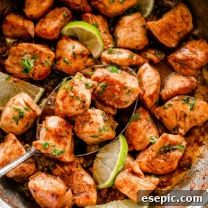 Zesty Taco Chicken Poppers 2 Skillet filled with chicken bites